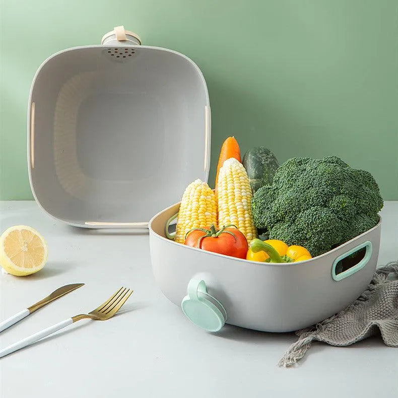 Creative Draining Basket Side Draining Rice Washing Filter Rice Rinsing Basin Kitchen Household Plastic Fruit And Vegetable Washing Basin Large - Bellarte Enchanté Creative Draining Basket Side Draining Rice Washing Filter Rice Rinsing Basin Kitchen Household Plastic Fruit And Vegetable Washing Basin Large